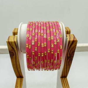 Indian Glass Bangles Set Dot Pattern Bollywood Wedding Style Set Of 12(Puja)