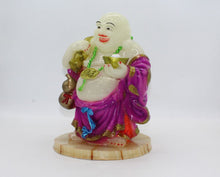 Load image into Gallery viewer, Buddha Figurine Lucky Laughing Buddha Statue White Fiber Home Decorations
