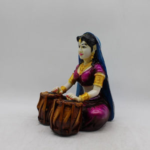 Rajasthani Girl,Rajasthani lady,Musician girl Rajasthani statue,idol Multi color