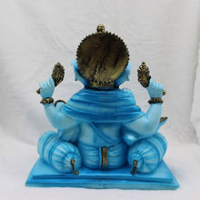 Load image into Gallery viewer, Ganesh Ganesha Ganpati Ganapati Hindu God Hindu God Ganesh fiber idol Blue