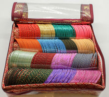 Load image into Gallery viewer, 4 Roll Bangle Bracelet Cover Bag INDIAN Chudi Kangan Watch Travel Cases Storage
