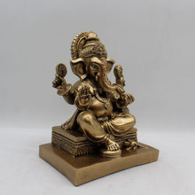 Load image into Gallery viewer, Ganesh Ganesha Ganpati Ganapati Hindu God Hindu God Ganesh fiber idolGold