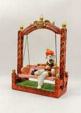 Load image into Gallery viewer, Indian Fiber Lord Ganesha jula Statue for Home &amp; office decor, temple, diwali Pooja