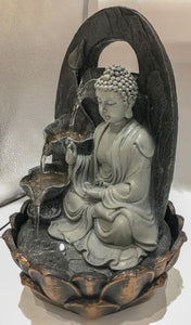 Gautam buddhaWater Fountain Grey Buddha with LED Light Indoor Water Fountain