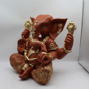 Ganesh Ganesha Ganpati Ganapati Hindu God Hindu God Ganesh fiber idolRust color
