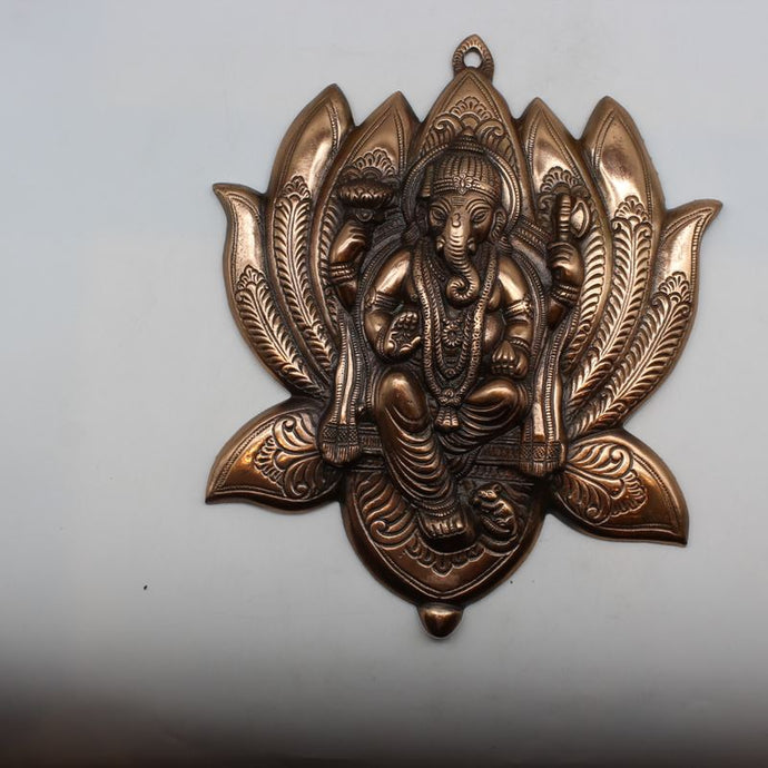 Lord Ganesha Wall Hanging -For Home Decor, Housewarming Gift, Hindu God of Luck..Metal Lord Ganesha Frame Wall Hanging Showpiece
