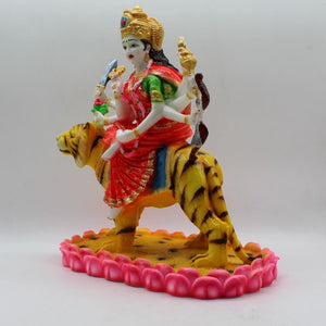 Ambe Mata Statue/ Durga Mata Murati / Durga Idol. Shakti Statue-Ambe Ma Idol Office-White Painted Bengali Durga Maa Murti-Durga Ma Idol-Ambe Maa Statue-Durga.AMBE MA HINDU Goddess  Statue Figurine Mataji Shakti Maa Ambaji