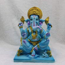 Load image into Gallery viewer, Ganesh Ganesha Ganpati Ganapati Hindu God Hindu God Ganesh fiber idol Blue