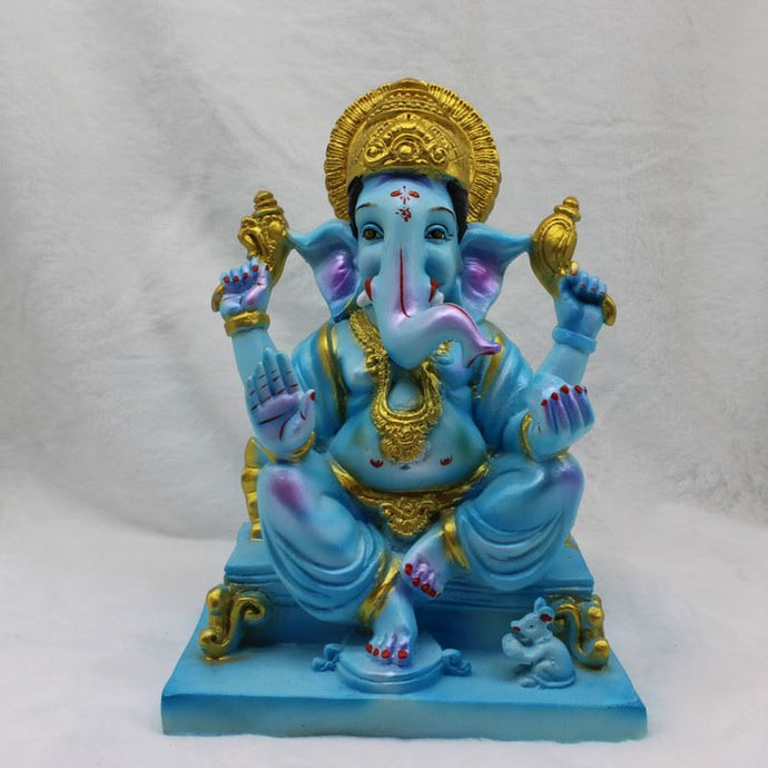 Ganesh Ganesha Ganpati Ganapati Hindu God Hindu God Ganesh fiber idol Blue
