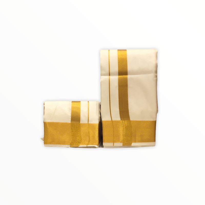 Men's Traditional Veshti / Dhoti / Vasti with Angavastram
