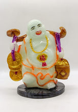 Load image into Gallery viewer, Buddha Figurine Lucky Laughing Buddha Statue White Fiber Home Decorations