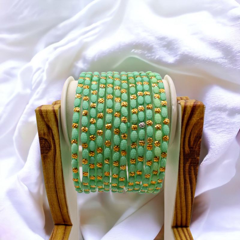 Indian Glass Bangles – Raised Dot Pattern, Set of 12