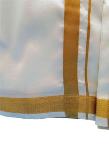 Veshti Dhoti Mundu Vatti Vetti Sattai for Men Pattu Silk Blend with Ready Angavastram Shawl