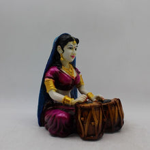 Load image into Gallery viewer, Rajasthani Girl,Rajasthani lady,Musician girl Rajasthani statue,idol Multi color