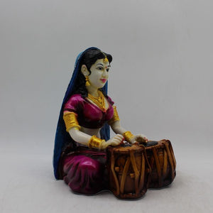 Rajasthani Girl,Rajasthani lady,Musician girl Rajasthani statue,idol Multi color