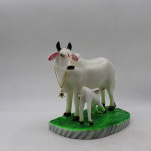 Kamdhenu Cow Gau Mata,Nandi cow Statue Kamdhenu Hindu God For Home Decor White