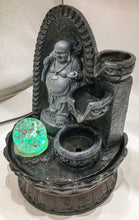 Load image into Gallery viewer, Buddha Water Fountain GREY Buddha with LED Light Indoor Water Fountain