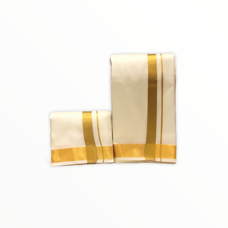 Men's Traditional Veshti / Dhoti / Vasti with Angavastram
