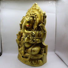 Load image into Gallery viewer, Ganesh Ganesha Ganpati Ganapati Hindu God Hindu God Ganesh fiber idolGold color