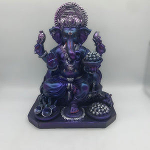 Ganesh Ganesha Ganpati Ganapati Hindu God Hindu God Ganesh fiber idol Dark Purple