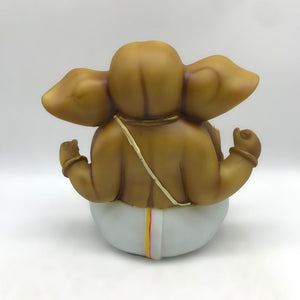 Ganesh Ganesha Ganpati Ganapati Hindu God Ganesh fiber idol Brown White