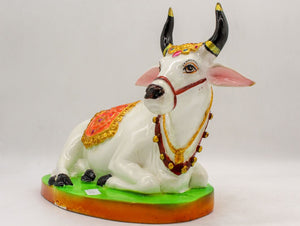 Kamdhenu Cow Gau MATA Murti-Hindu God and Goddess Idol/Statue/Murti, Marble Dust Nandi Cow Statue Kamdhenu Cow Figurine Showpiece For Home Decor