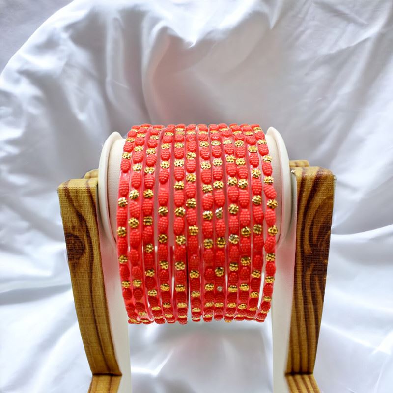 Indian Glass Bangles – Raised Dot Pattern, Set of 12