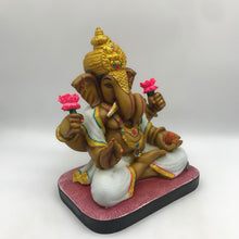 Load image into Gallery viewer, Ganesh Ganesha Ganpati Ganapati Hindu God Ganesh fiber idol Brown White