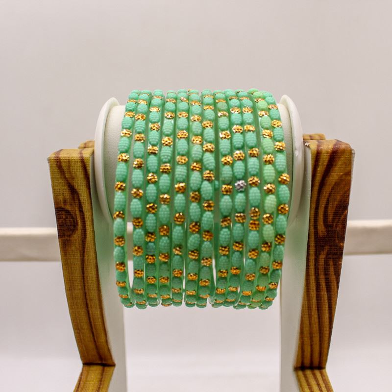 Indian Glass Bangles – Raised Dot Pattern, Set of 12