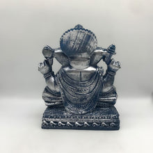 Load image into Gallery viewer, Ganesh Ganesha Ganpati Ganapati Hindu God Hindu God Ganesh fiber idol Blue Silver