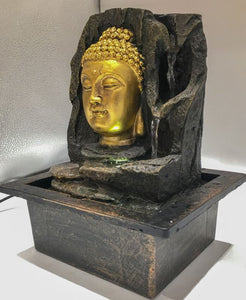 Gautam buddha Water Fountain Grey Buddha with LED Light Indoor Water Fountain