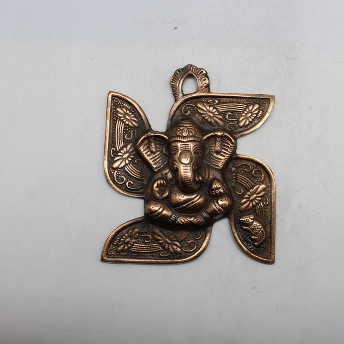 Lord Ganesha Wall Hanging -For Home Decor, Housewarming Gift, Hindu God of Luck..Metal Lord Ganesha Frame Wall Hanging Showpiece