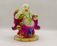 Load image into Gallery viewer, Buddha Figurine Lucky Laughing Buddha Statue White Fiber Home Decorations