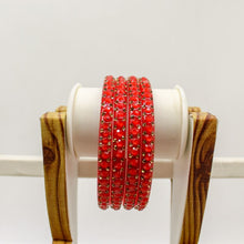 Load image into Gallery viewer, Indian Plastic Bangles Set of 4-Stone Work Women Girl Wedding Special Bangles