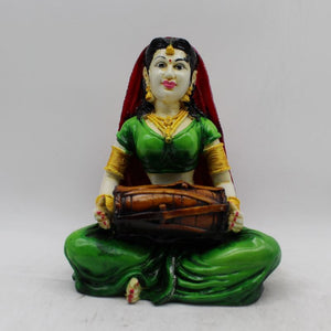 Rajasthani Girl,Rajasthani lady,Musician girl Rajasthani statue,idol Green color