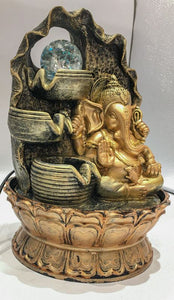 Buddha Water Fountain Goldon Buddha with LED Light Indoor Water Fountain