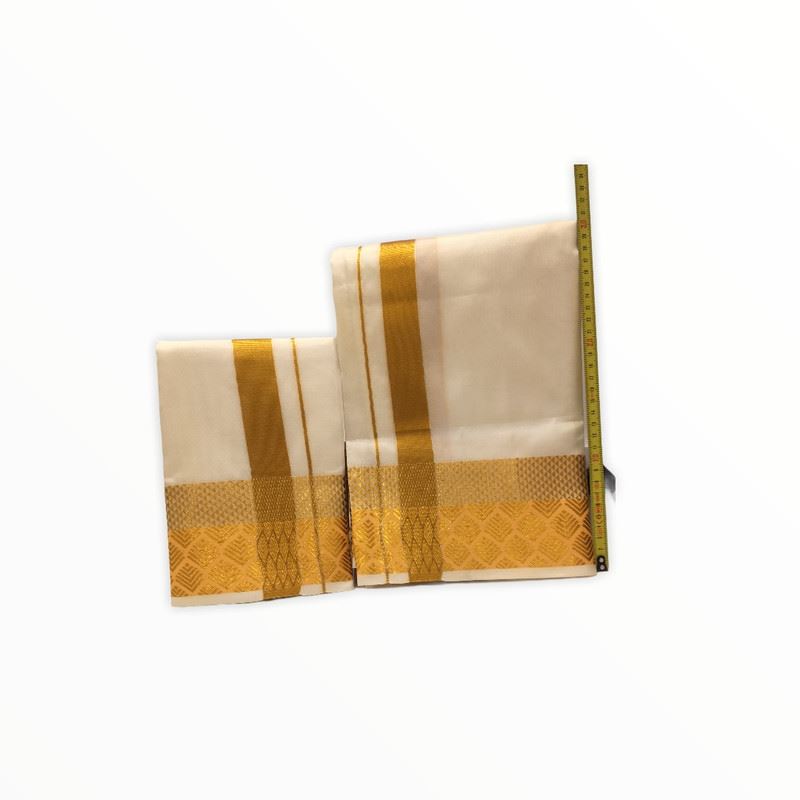 Men's Traditional Veshti / Dhoti / Vasti with Angavastram