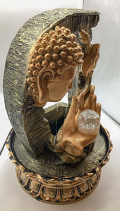 Buddha Water Fountain Golden Buddha with LED Light Indoor Water Fountain