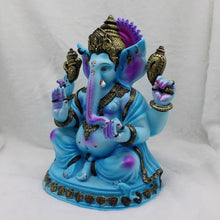 Load image into Gallery viewer, Ganesh Ganesha Ganpati Ganapati Hindu God Hindu God Ganesh fiber idol Blue