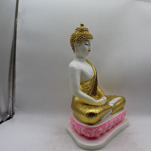 Buddha Sitting Medium,showpiece Decorative Statue Figurine God GiftWhite,Gold