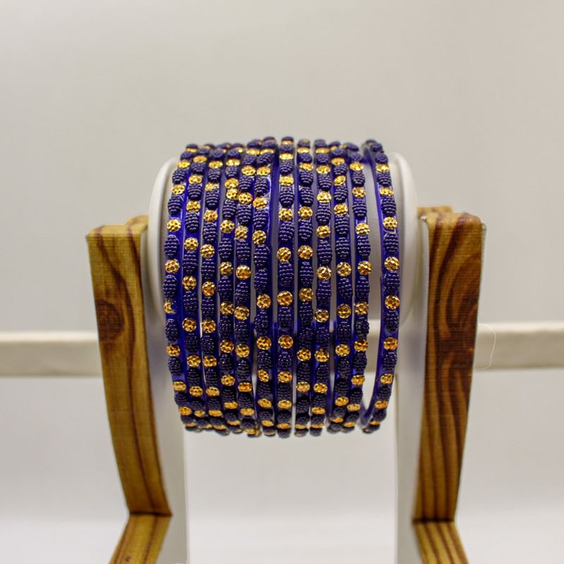 Indian Glass Bangles – Raised Dot Pattern, Set of 12