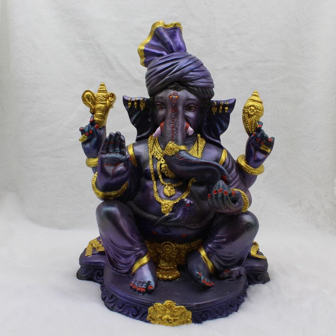Ganesh Ganesha Ganpati Ganapati Hindu God Hindu God Ganesh fiber idol Purple