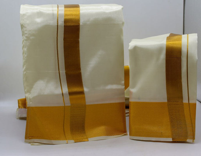 South Indian style Vesthi ,Silk Dhoti ,Angavastram