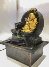 Load image into Gallery viewer, Buddha Water Fountain  Grey Buddha with LED Light Indoor Water Fountain