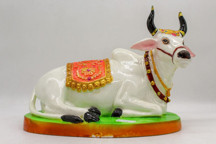 Kamdhenu Cow Gau MATA Murti-Hindu God and Goddess Idol/Statue/Murti, Marble Dust Nandi Cow Statue Kamdhenu Cow Figurine Showpiece For Home Decor